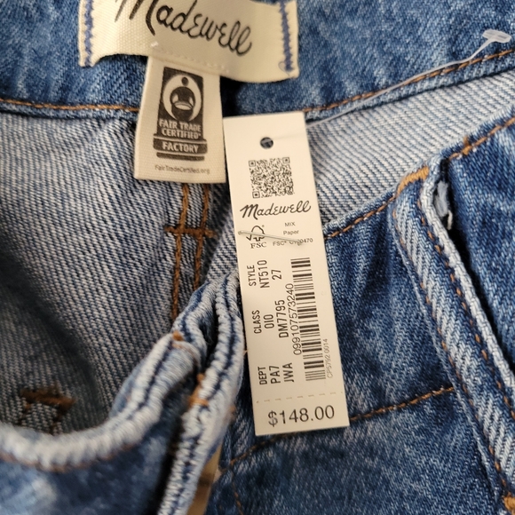 Madewell Wide Sweep Denim Trousers sz 27 NT510 NWT - Picture 8 of 9